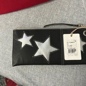 HOBO Large wristlet wallet silver/black